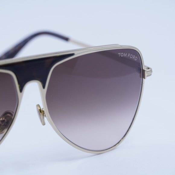 Tom Ford Ethan FT0935 28F Sunglasses Gold Aviator Frame, Brown Lenses - Picture 2 of 10